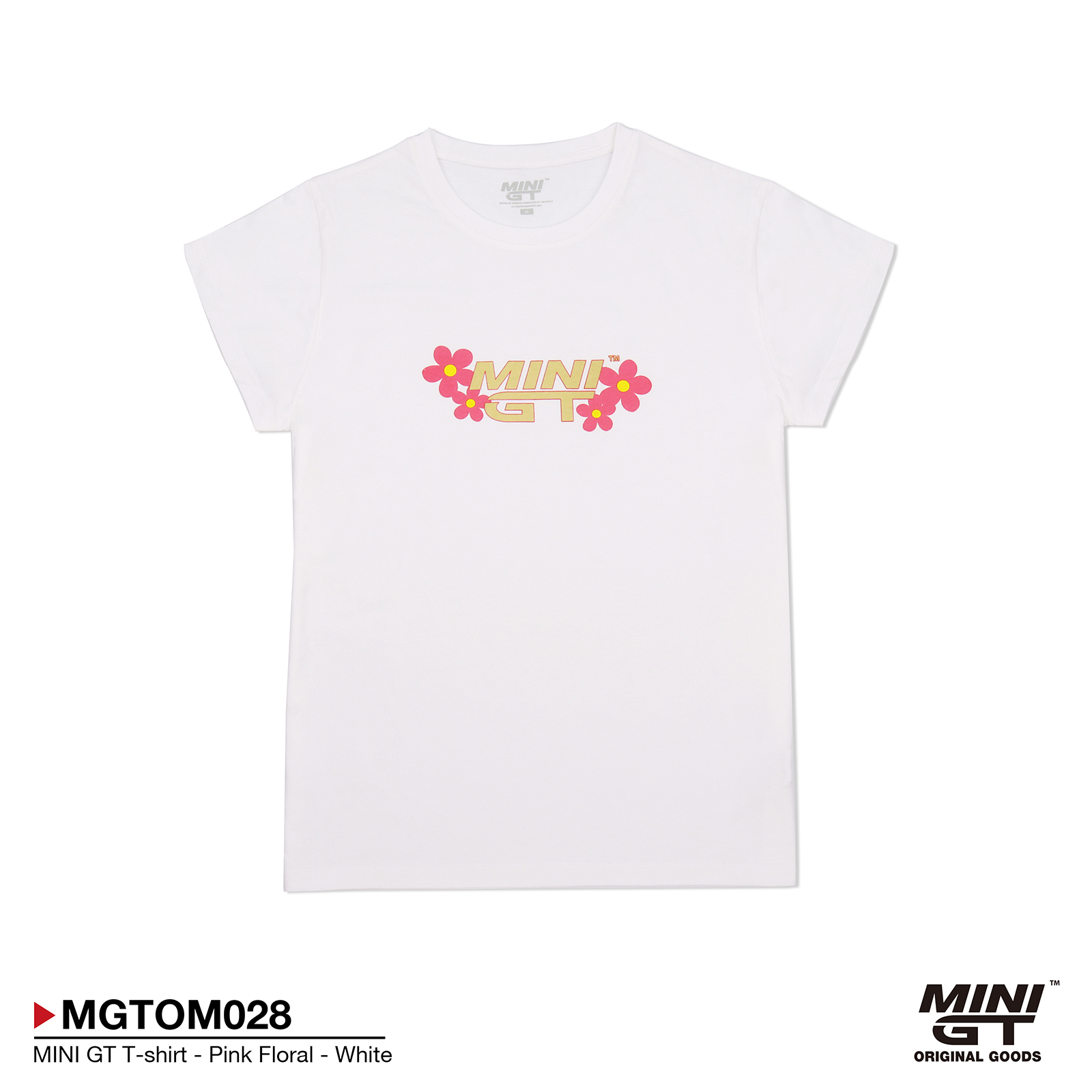 MINI GT T-shirt - Pink Floral - White