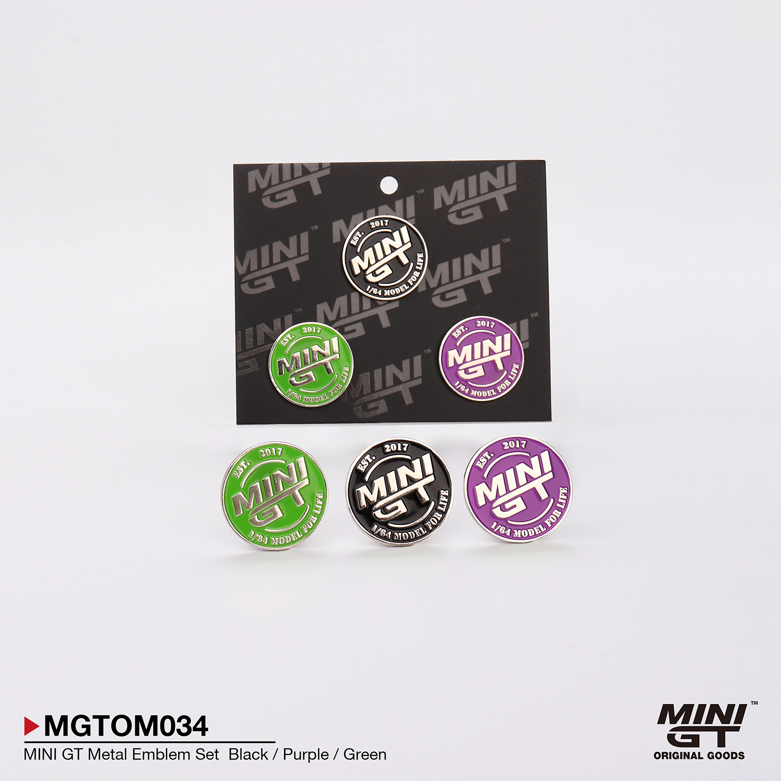 MINI GT Metal Emblem Set  Black / Purple / Green