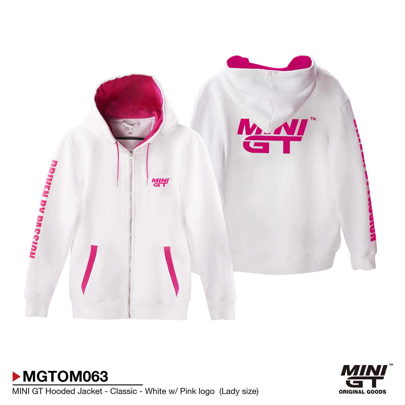 MINI GT Hooded Jacket - Classic - White w/ Pink logo  (Lady size)