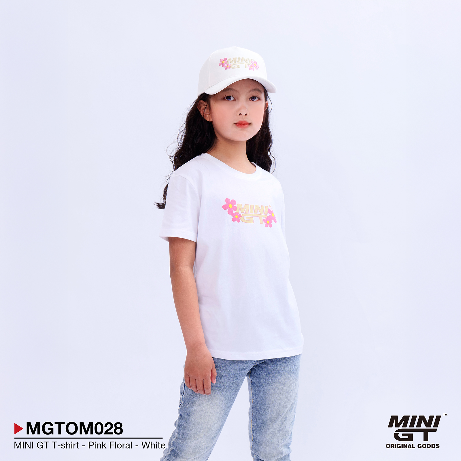 MINI GT T-shirt - Pink Floral - White - Junior