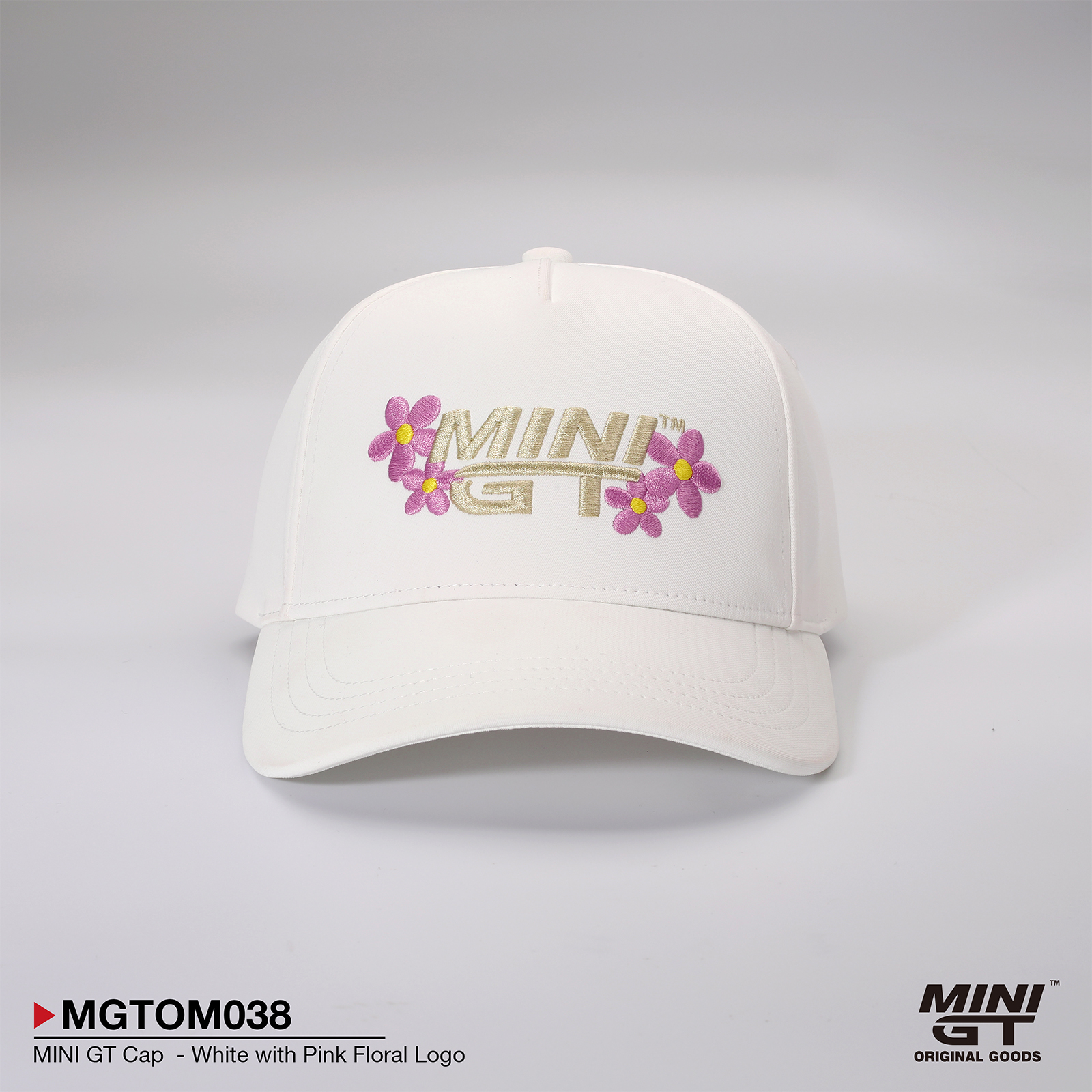 MINI GT Cap  - White with Pink Floral Logo