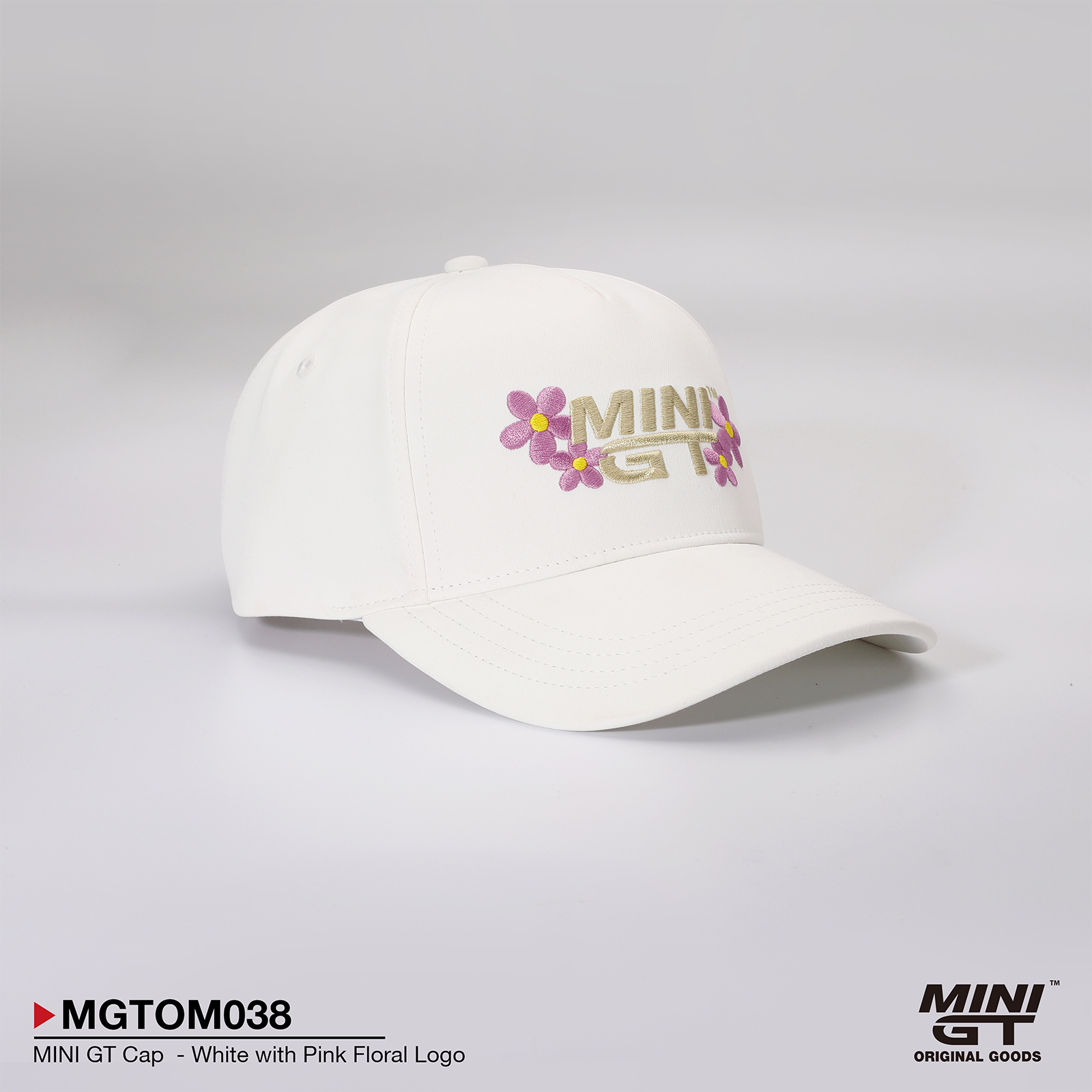 MINI GT Cap  - White with Pink Floral Logo